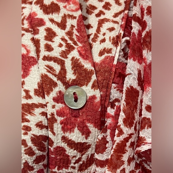 MISA Los Angeles Eba Rust White Floral Ruffle Sleeveless Mini Dress Size Large - Picture 10 of 12